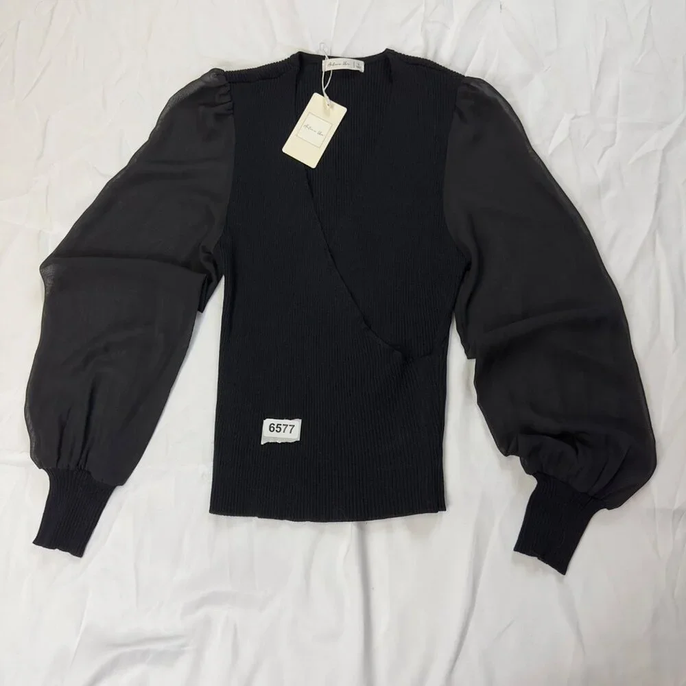 active usa small nwt black shear sleeves - Picture 6 of 6